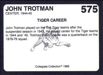1989 Collegiate Collection Coke Auburn Tigers (580) #575 John Trotman Back