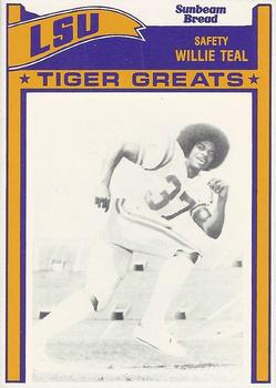 1983 Sunbeam Bread LSU Tigers #93 Willie Teal Front