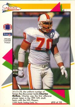 1991 Pacific Flash Cards #110 Charles McRae Back