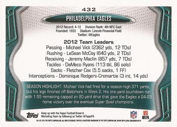 2013 Topps #432 Philadelphia Eagles Back