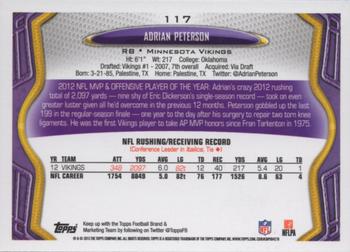2013 Topps #117 Adrian Peterson Back