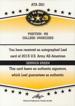 2013 Leaf Metal Draft - Army All-American Bowl #ATA-DG1 Derrick Green Back