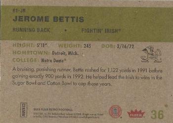 2012 Fleer Retro Ultra - 1961 Fleer #61-JB Jerome Bettis Back