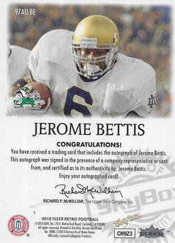 2012 Fleer Retro Ultra - Autographics 1997 #97AU-BE Jerome Bettis Back