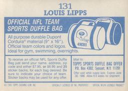 1985 Topps Stickers #131 Louis Lipps Back