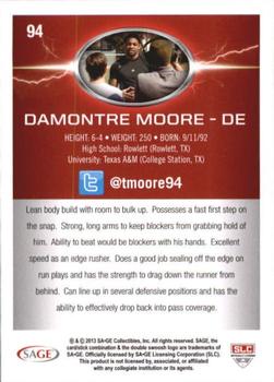 2013 SAGE HIT - Gold #94 Damontre Moore Back