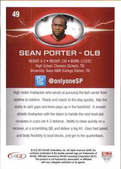 2013 SAGE HIT - Silver #49 Sean Porter Back