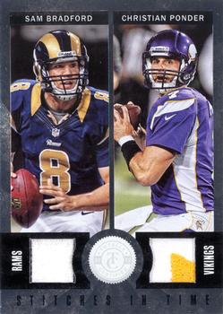 2012 Panini Totally Certified - Stitches in Time Prime #29 Sam Bradford / Christian Ponder Front