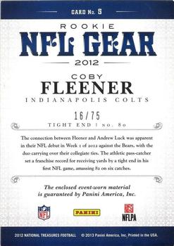 2012 Panini National Treasures - NFL Gear Combos #5 Coby Fleener Back