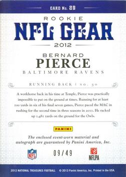 2012 Panini National Treasures - NFL Gear Combos Signatures #29 Bernard Pierce Back