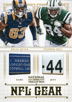 2012 Panini National Treasures - NFL Gear Dual Player Materials Prime #9 Brian Quick / Stephen Hill Front