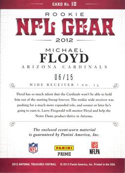 2012 Panini National Treasures - NFL Gear Quad Prime #10 Michael Floyd Back