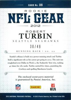 2012 Panini National Treasures - NFL Gear Triple #35 Robert Turbin Back
