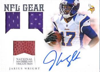 2012 Panini National Treasures - NFL Gear Triple Signatures #6 Jarius Wright Front