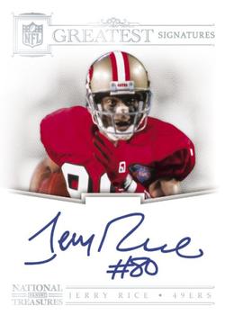 2012 Panini National Treasures - NFL Greatest Signatures #21 Jerry Rice Front