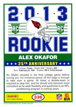 2013 Score #336 Alex Okafor Back