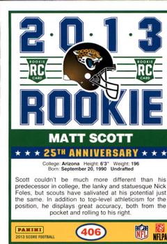 2013 Score #406 Matt Scott Back