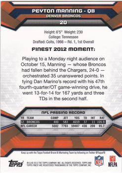 2013 Finest #20 Peyton Manning Back