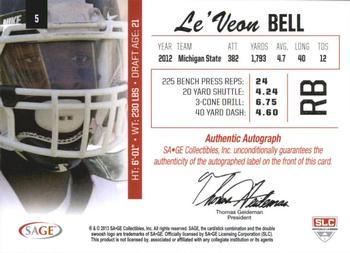 2013 SAGE - Autographs Silver #5 Le'Veon Bell Back