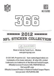 2012 Panini Stickers #366 Jonathan Stewart Back
