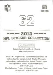 2012 Panini Stickers #62 Ray Rice Back