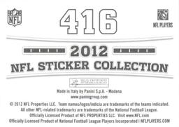 2012 Panini Stickers #416 Patrick Willis Back