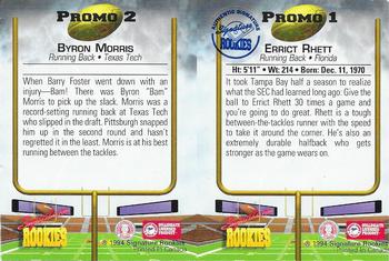 1994 Signature Rookies #Promo1 / Promo2 Errict Rhett / Byron Morris Back