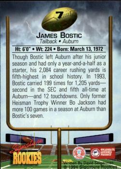 1994 Signature Rookies #7 James Bostic Back