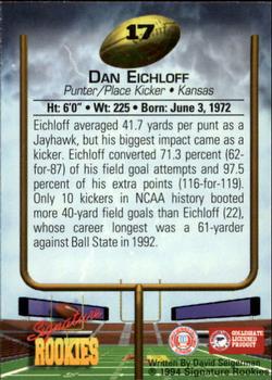 1994 Signature Rookies #17 Dan Eichloff Back