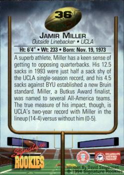 1994 Signature Rookies #36 Jamir Miller Back