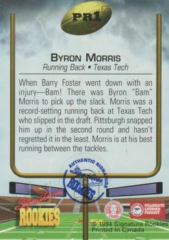 1994 Signature Rookies - Autograph Promos #PR1 Byron Morris Back