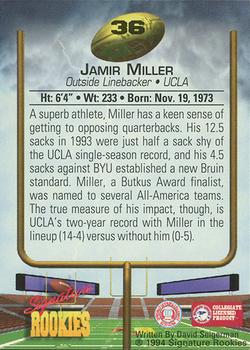 1994 Signature Rookies - Autographs #36 Jamir Miller Back