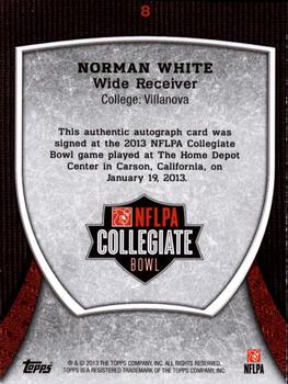 2013 Bowman - Topps NFLPA Collegiate Bowl Autographs #8 Norman White Back