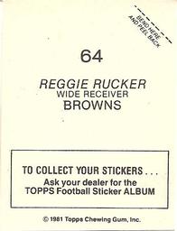 1981 Topps Stickers #64 Reggie Rucker Back