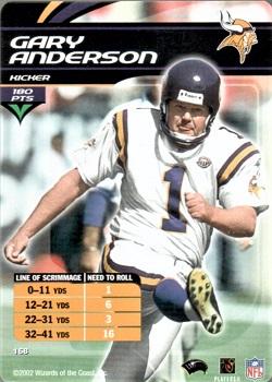 2002 NFL Showdown #168 Gary Anderson Front