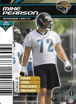 2002 NFL Showdown 1st & Goal #028 Mike Pearson Front