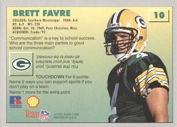 1993 Fleer Shell FACT #10 Brett Favre Back