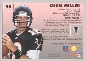 1993 Fleer Shell FACT #90 Chris Miller Back