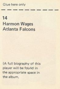 1972 NFLPA Wonderful World Stamps #14 Harmon Wages Back