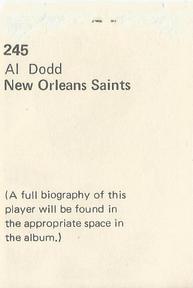 1972 NFLPA Wonderful World Stamps #245 Al Dodd Back