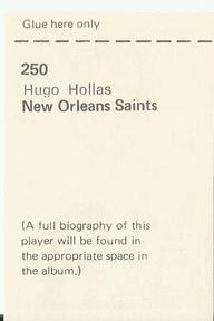 1972 NFLPA Wonderful World Stamps #250 Hugo Hollas Back