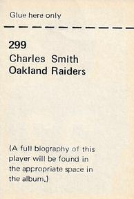 1972 NFLPA Wonderful World Stamps #299 Charlie Smith Back