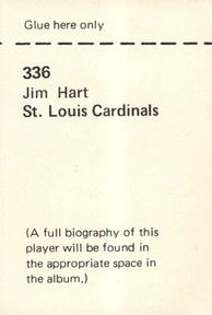 1972 NFLPA Wonderful World Stamps #336 Jim Hart Back