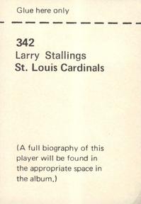 1972 NFLPA Wonderful World Stamps #342 Larry Stallings Back