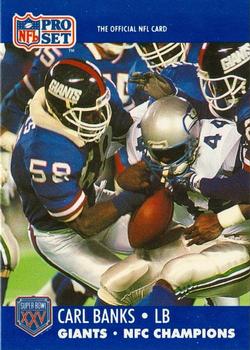1990-91 Pro Set Super Bowl XXV Binder #223 Carl Banks Front