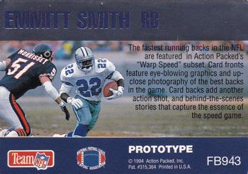 1994 Action Packed - Prototypes #FB943 Emmitt Smith Back