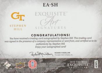 2012 Upper Deck Exquisite Collection - Art Autographs #EASH Stephen Hill Back