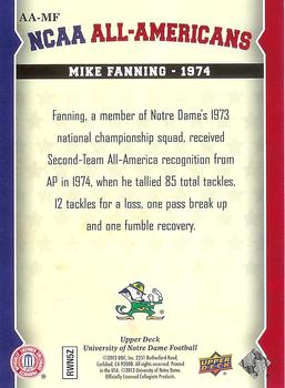 2013 Upper Deck University of Notre Dame - All Americans #AA-MF Mike Fanning Back
