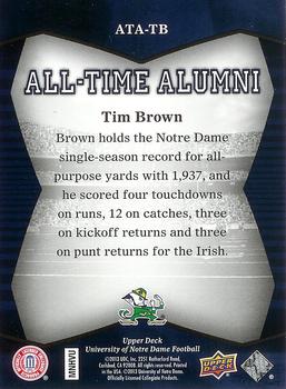 2013 Upper Deck University of Notre Dame - All Time Alumni #ATA-TB Tim Brown Back