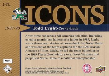2013 Upper Deck University of Notre Dame - Icons #I-TL Todd Lyght Back